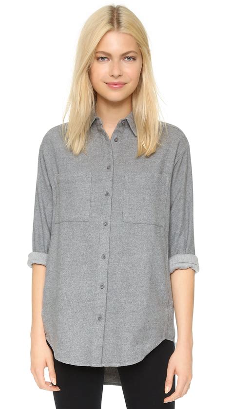 WOMEN'S LUXURY GREY SHIRTS AND TOPS 